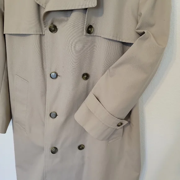 London Fog VTG Classic Men's Tan Trench Coat Sz 42 Short - Picture 3 of 7